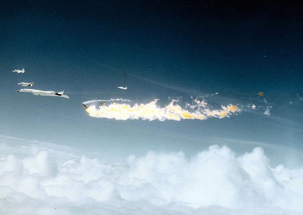  North American XB-70A Valkyrie just after collision. 