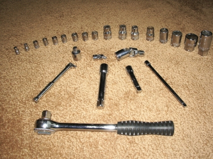  A socket wrench set.